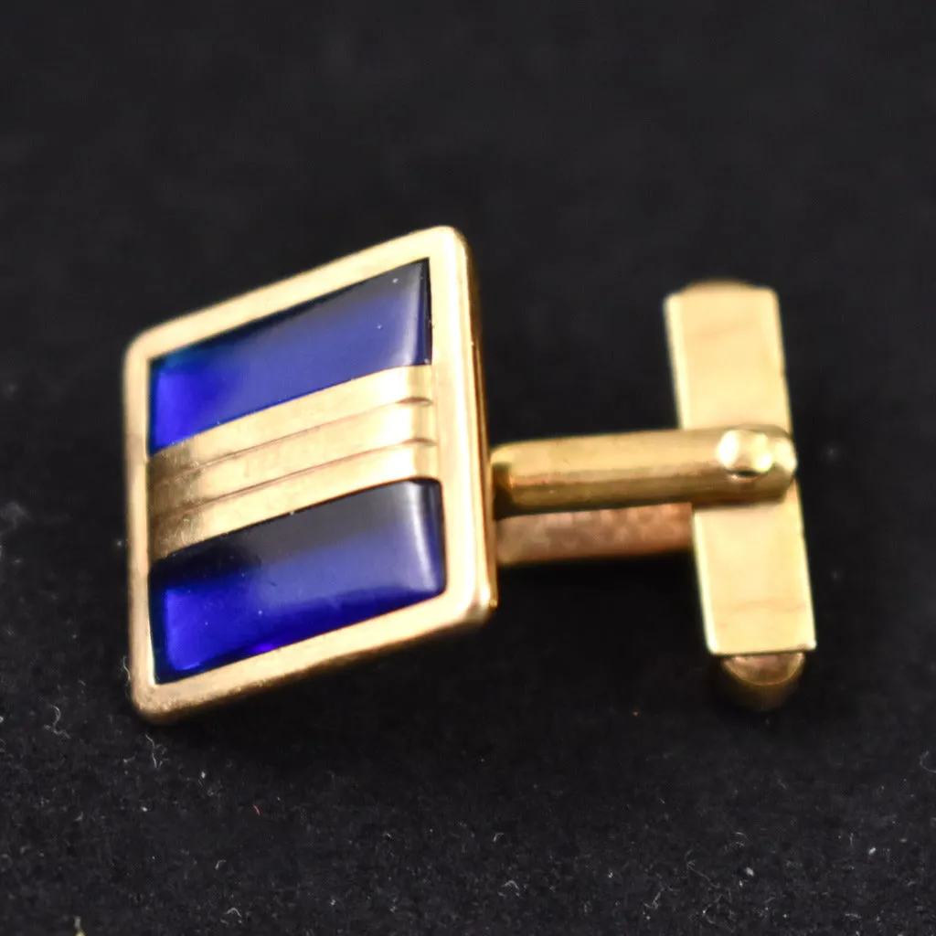 10K Square Blue Cufflinks