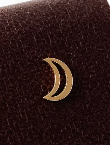 14K Solid Gold Open Crescent Moon Tragus Cartilage Helix Conch Earring Barbell Piercing Stud