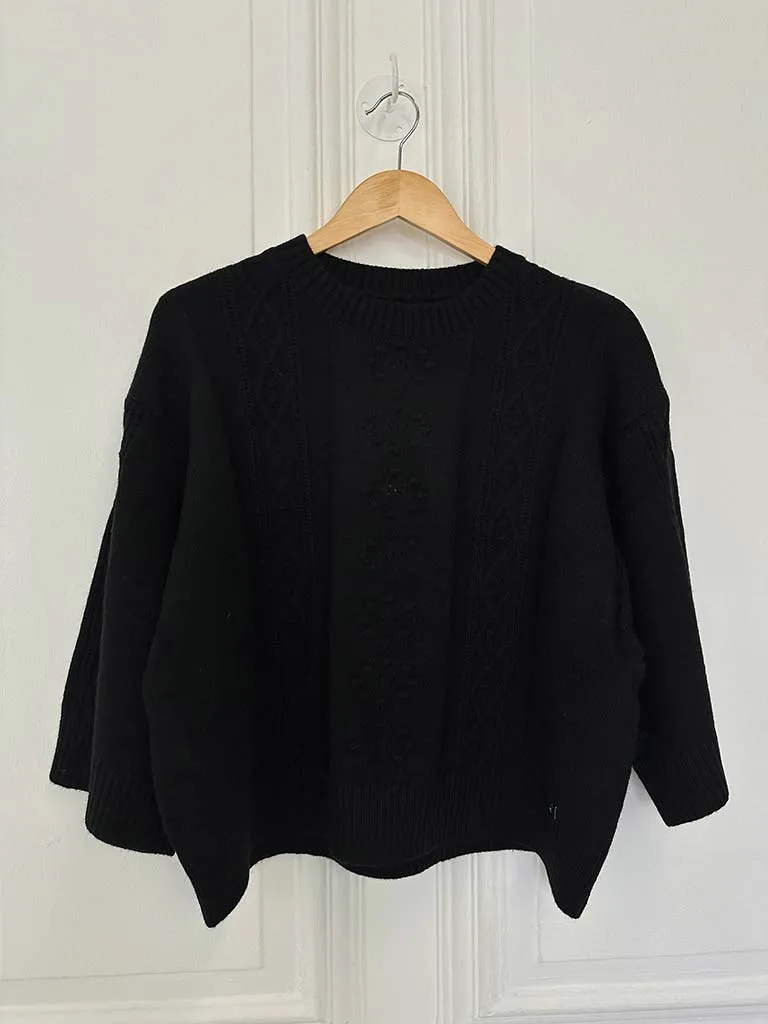 Aran Box Knit - Black