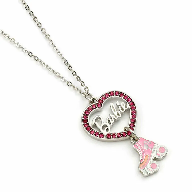 Barbie Silver Plated Heart & Roller Skate Necklace