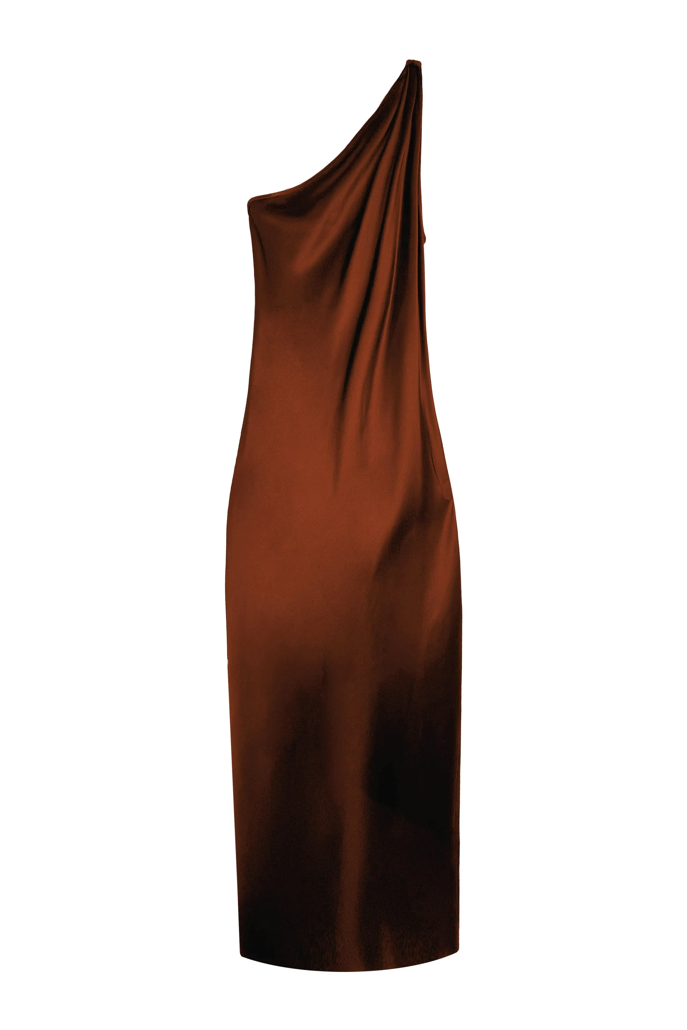 BM Single Shoulder Cone Dress - Chocolate