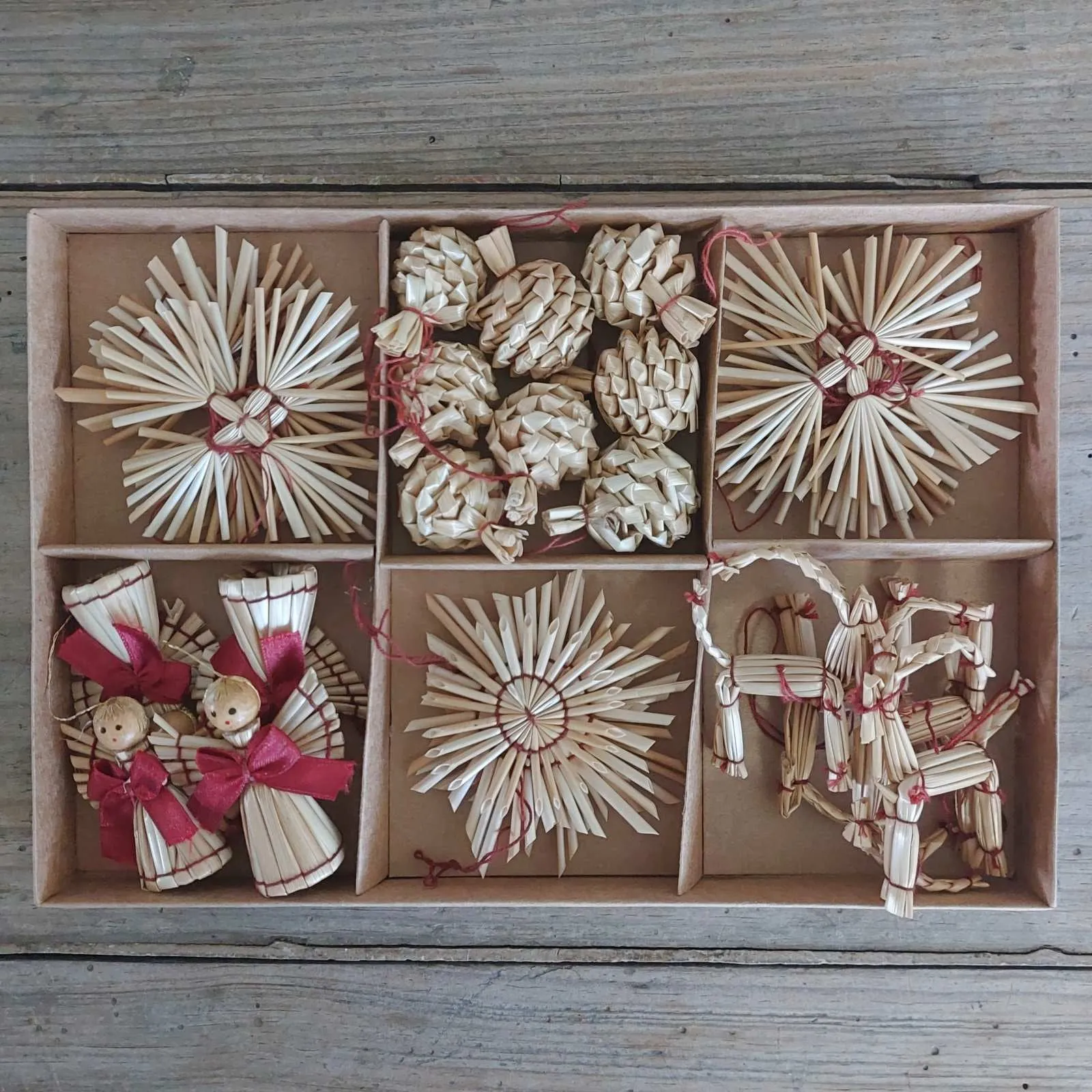 Box of Straw Decorations