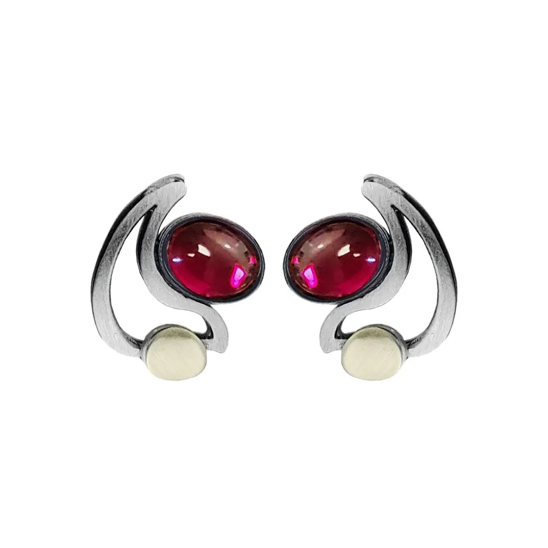 Christophe Poly Red Crescent Post Earrings