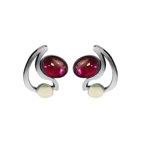 Christophe Poly Red Crescent Post Earrings