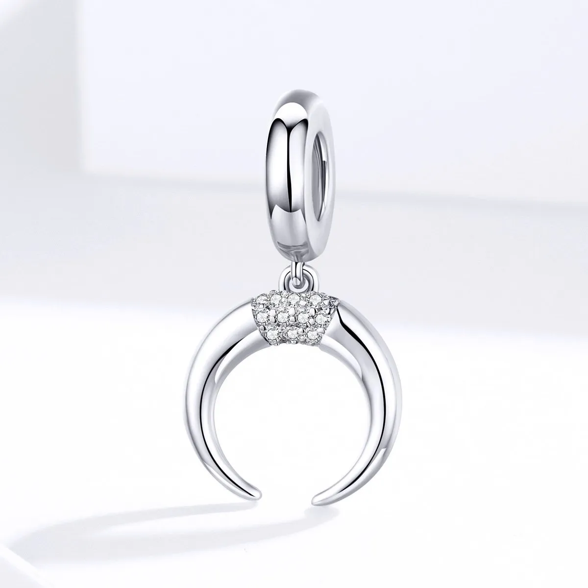 Crescent Moon 925 Sterling Silver Dangle Charm