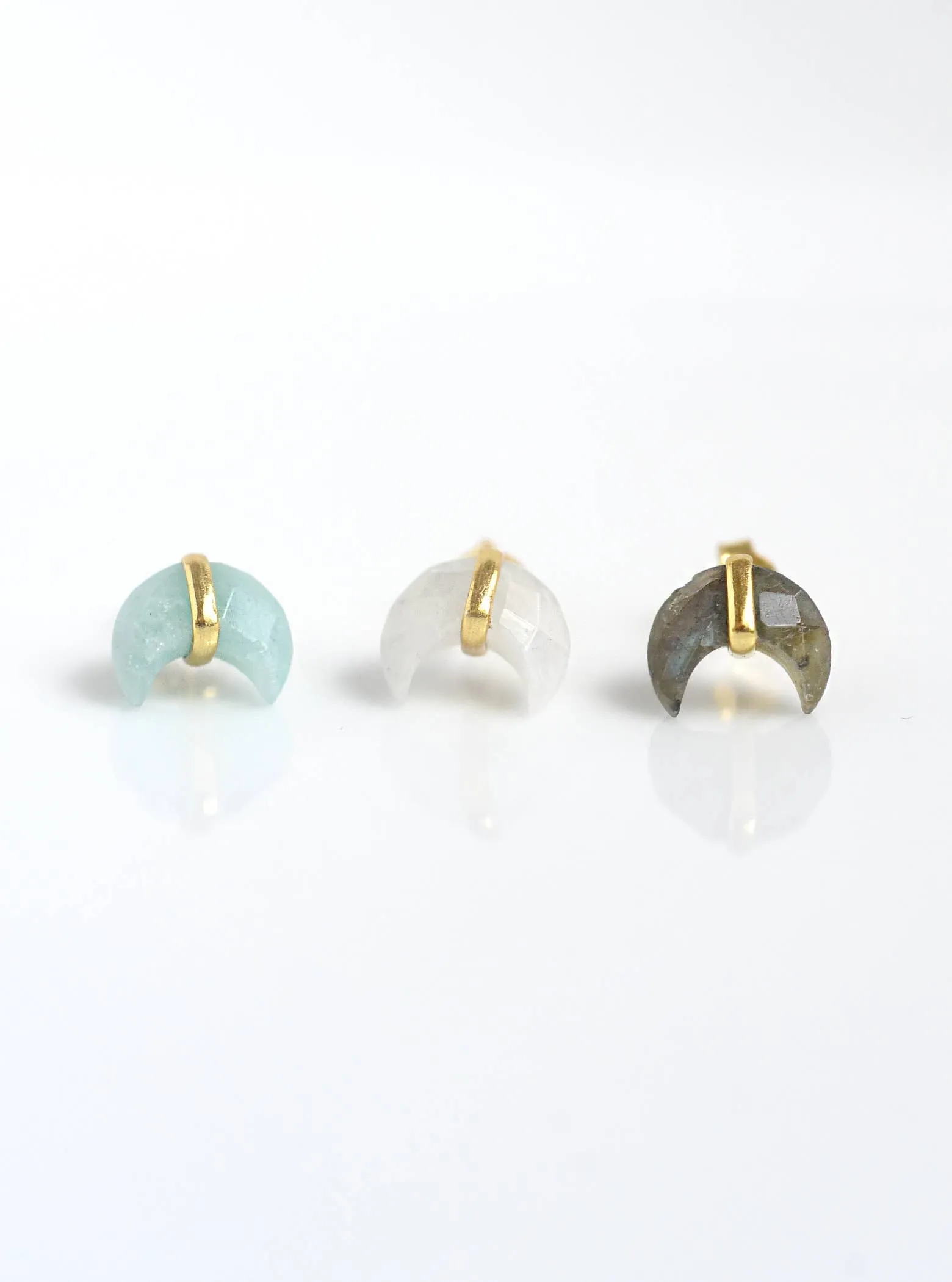 Crescent Shaped Stone Studs