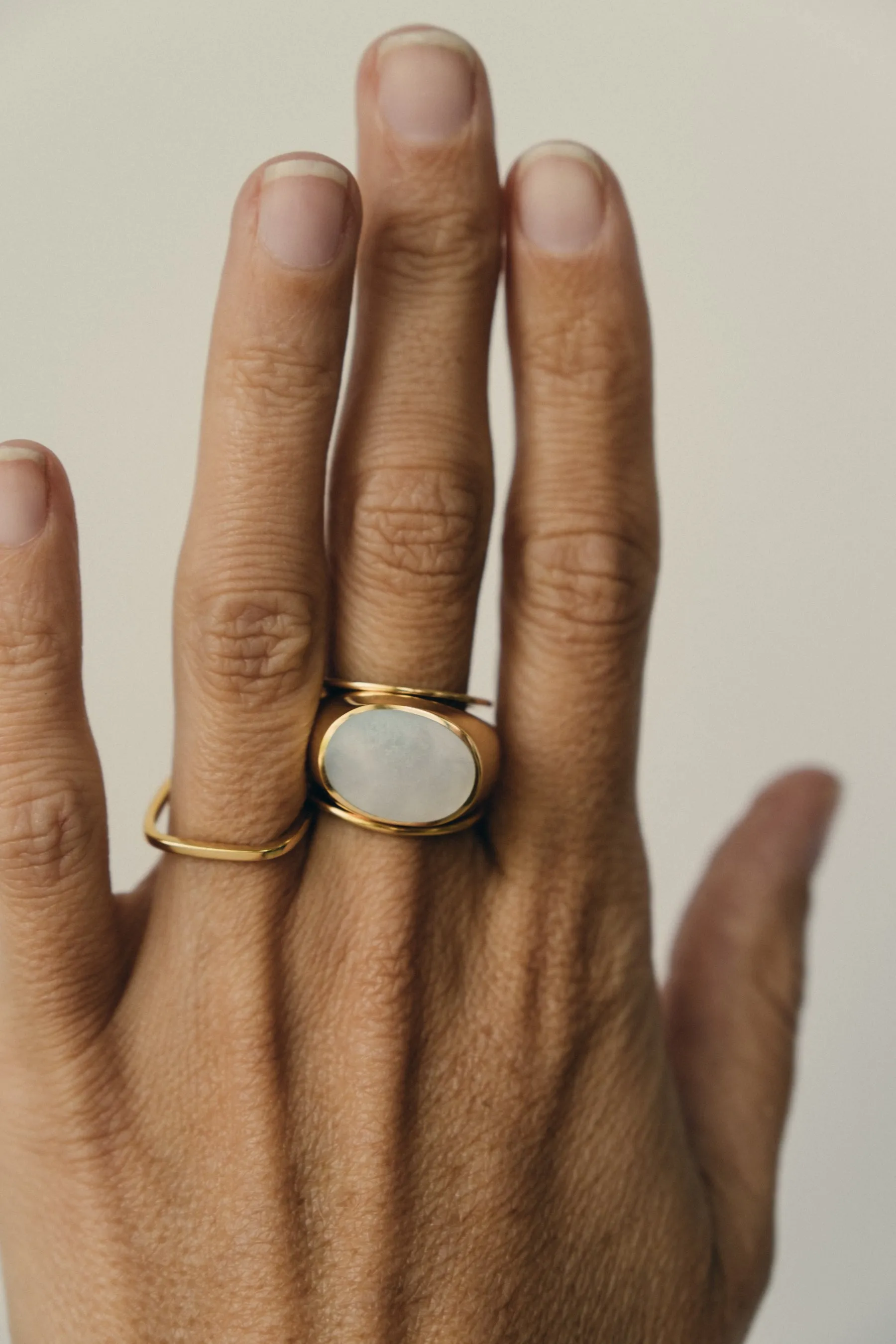 Gold & Gold-Vermeil ring / SQUARED