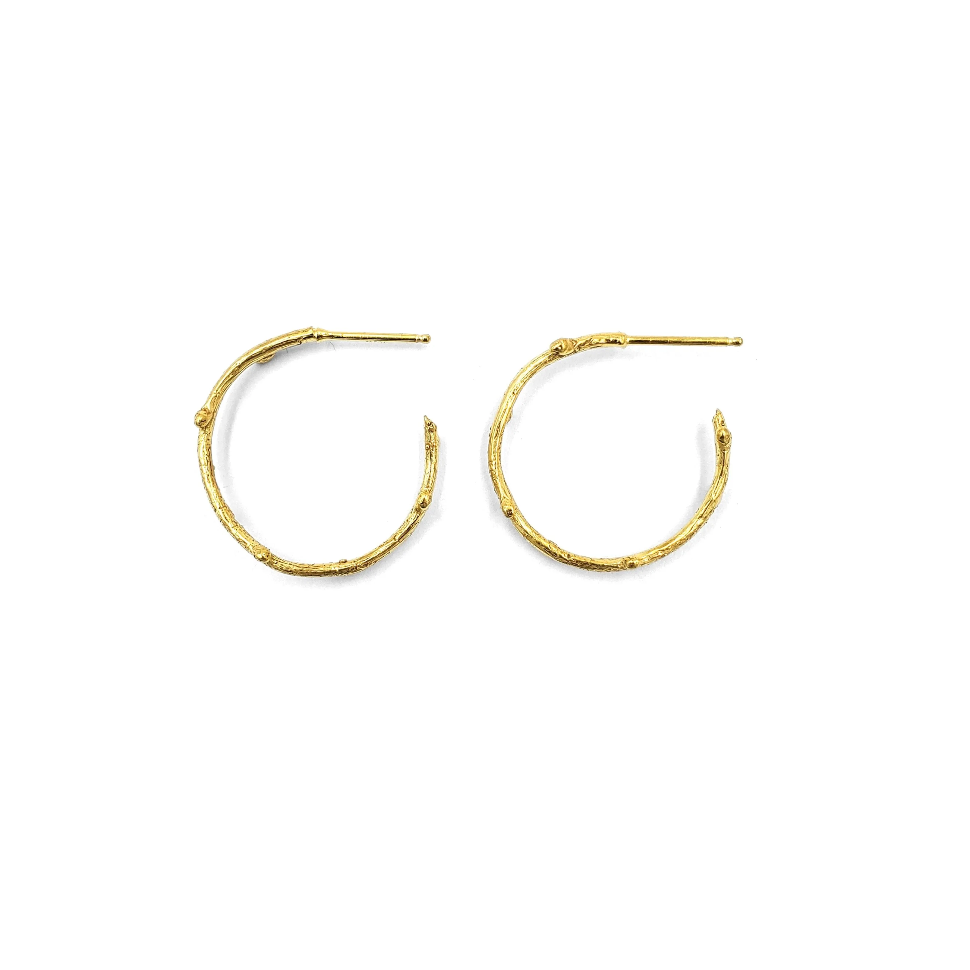 Golden Twig Hoops, Small