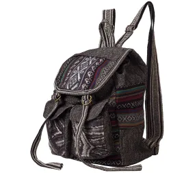 Hippy Knapsack Made with 100% Cotton Material, Adjustable Straps, Two Front Pockets