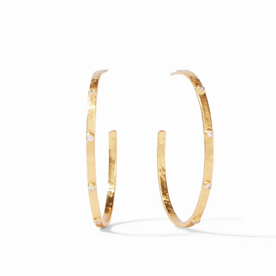 Julie Vos Crescent Stone  Hoop - XL