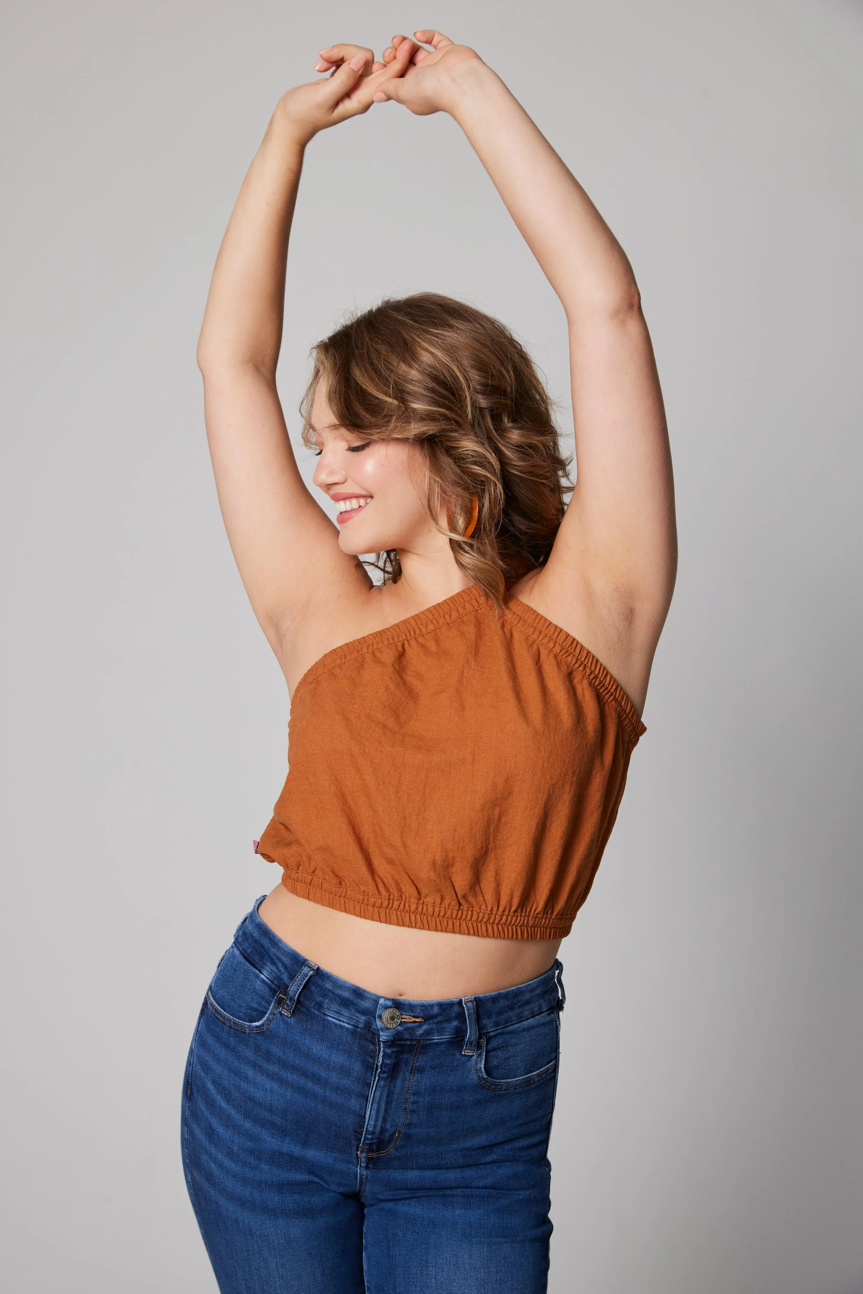 Linen Off the Shoulder Top - Ocher