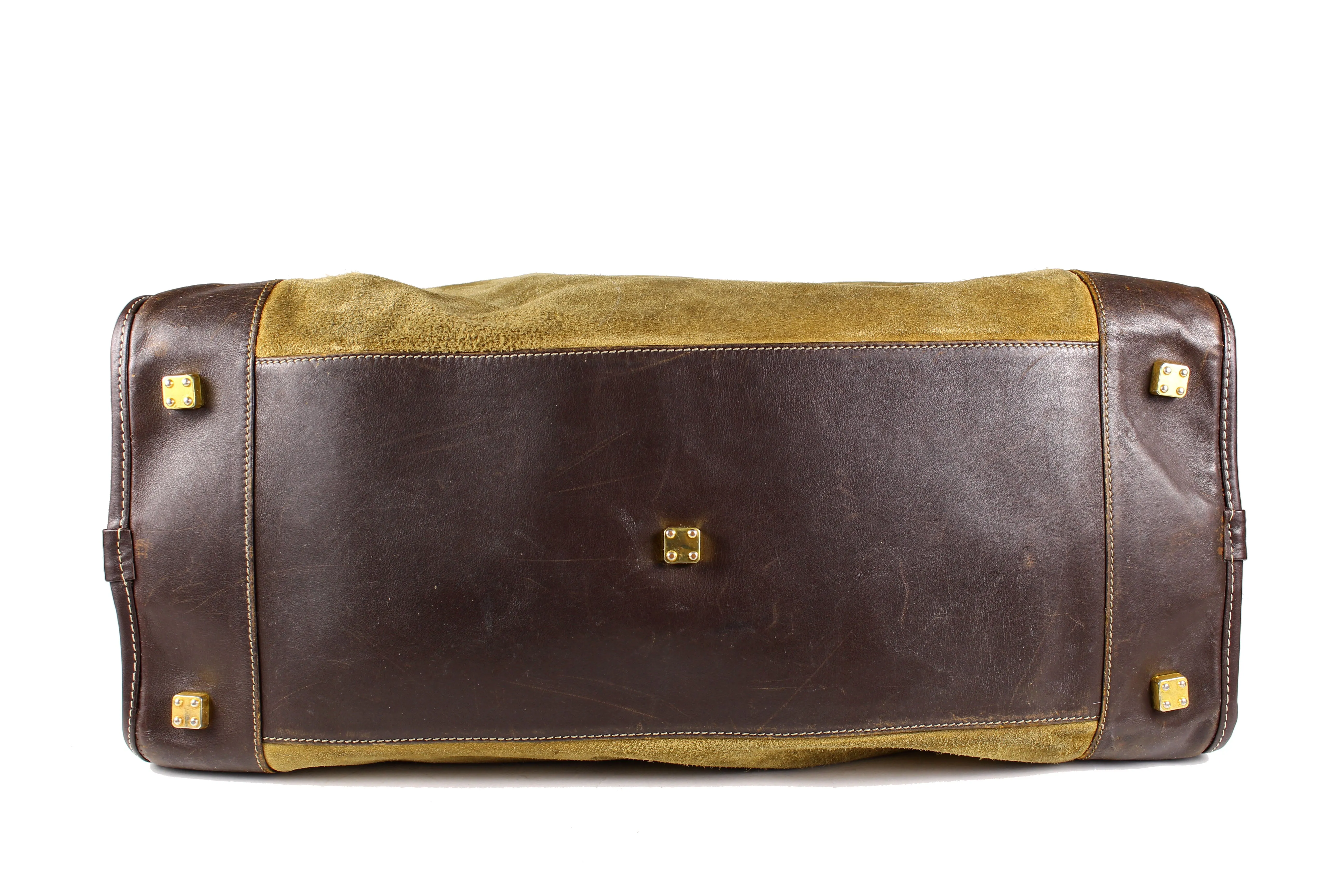 LOEWE Amazona gold suede travel bag