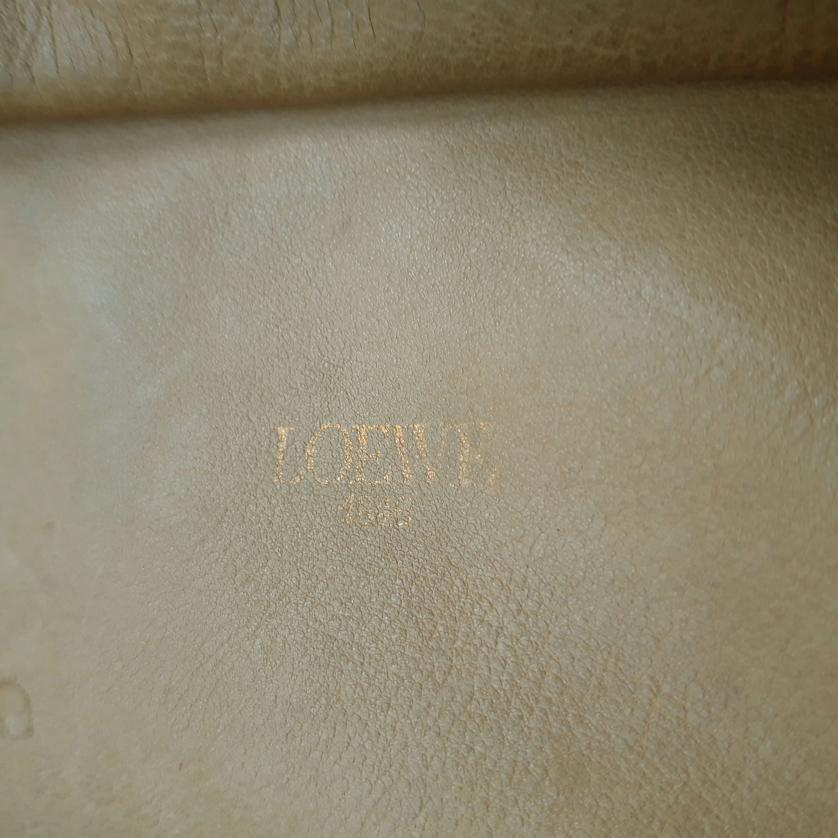 LOEWE Amazona gold suede travel bag