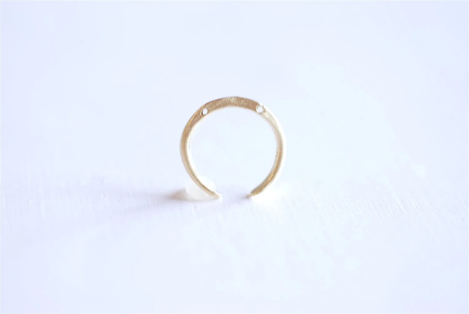 Matte Gold Wholesale Crescent Moon Connector Charm- 22k gold plated 925 Sterling Silver, Gold moon charm, Gold Tusk Charm, Hammered Moon, Letter C,300