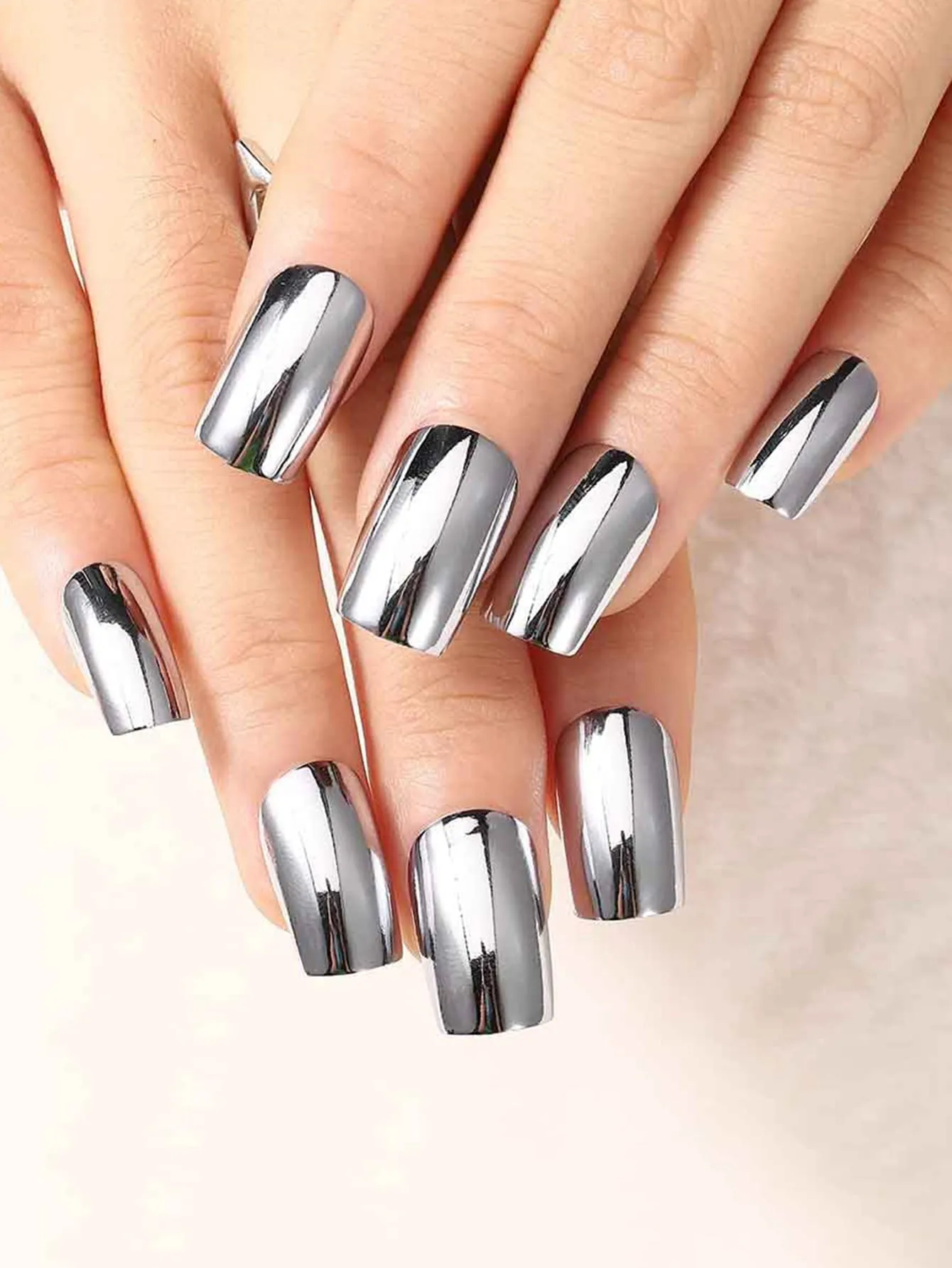 Metallic Square Press on Nails