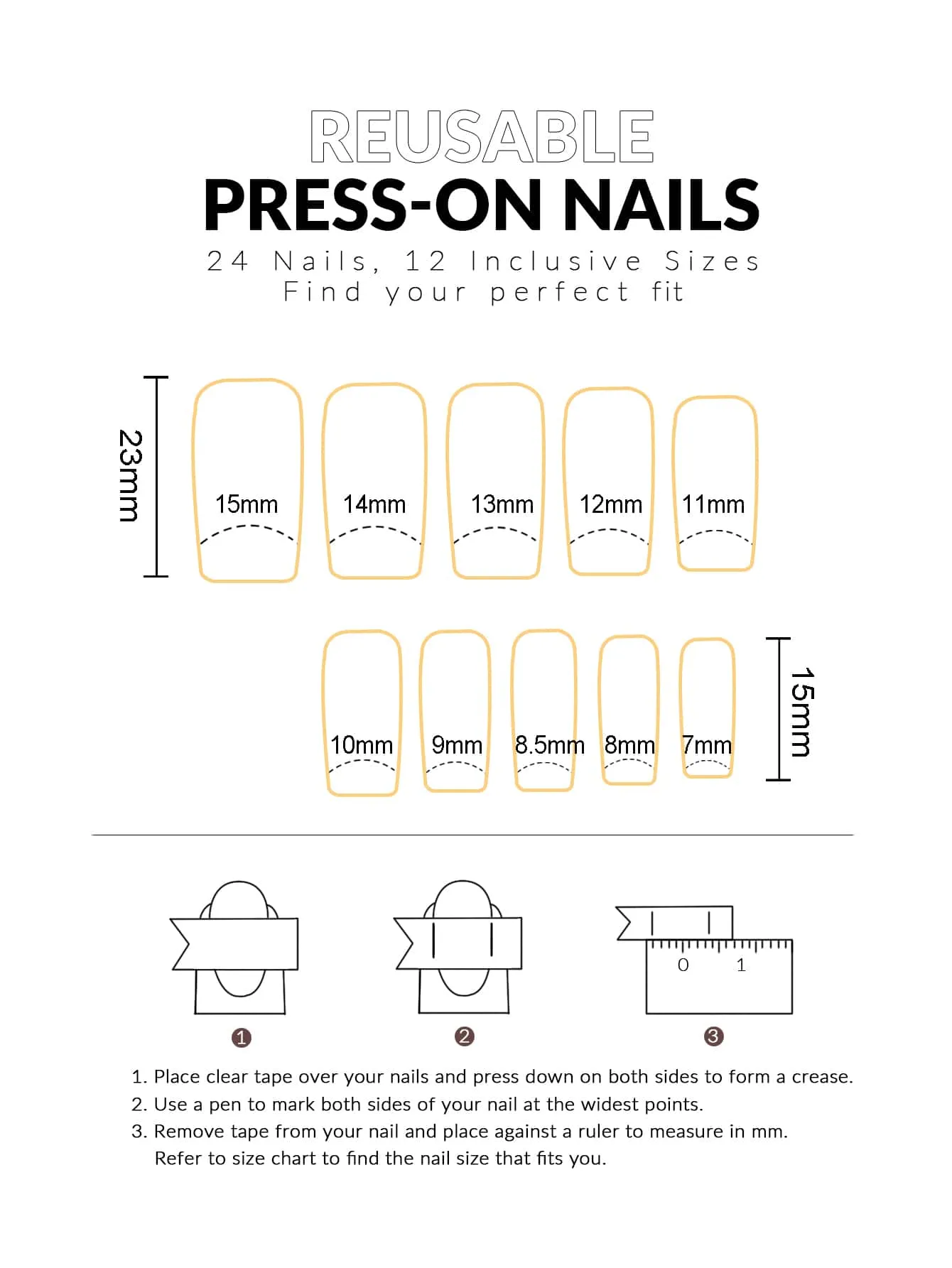 Metallic Square Press on Nails