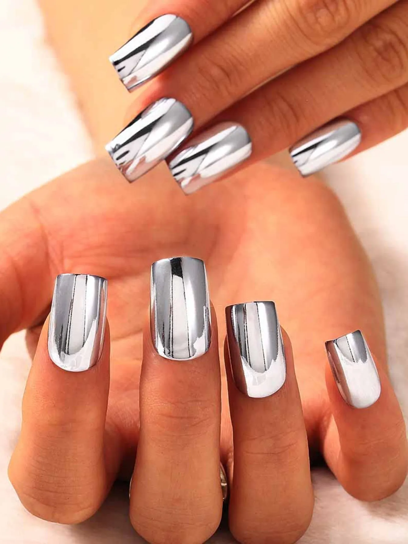 Metallic Square Press on Nails