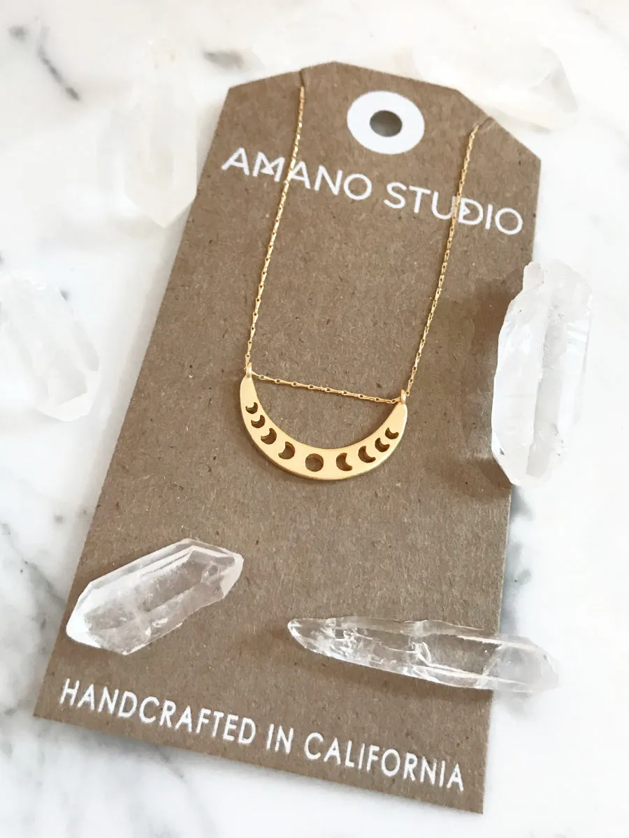 Moon Phase Crescent Necklace by Amano Studio