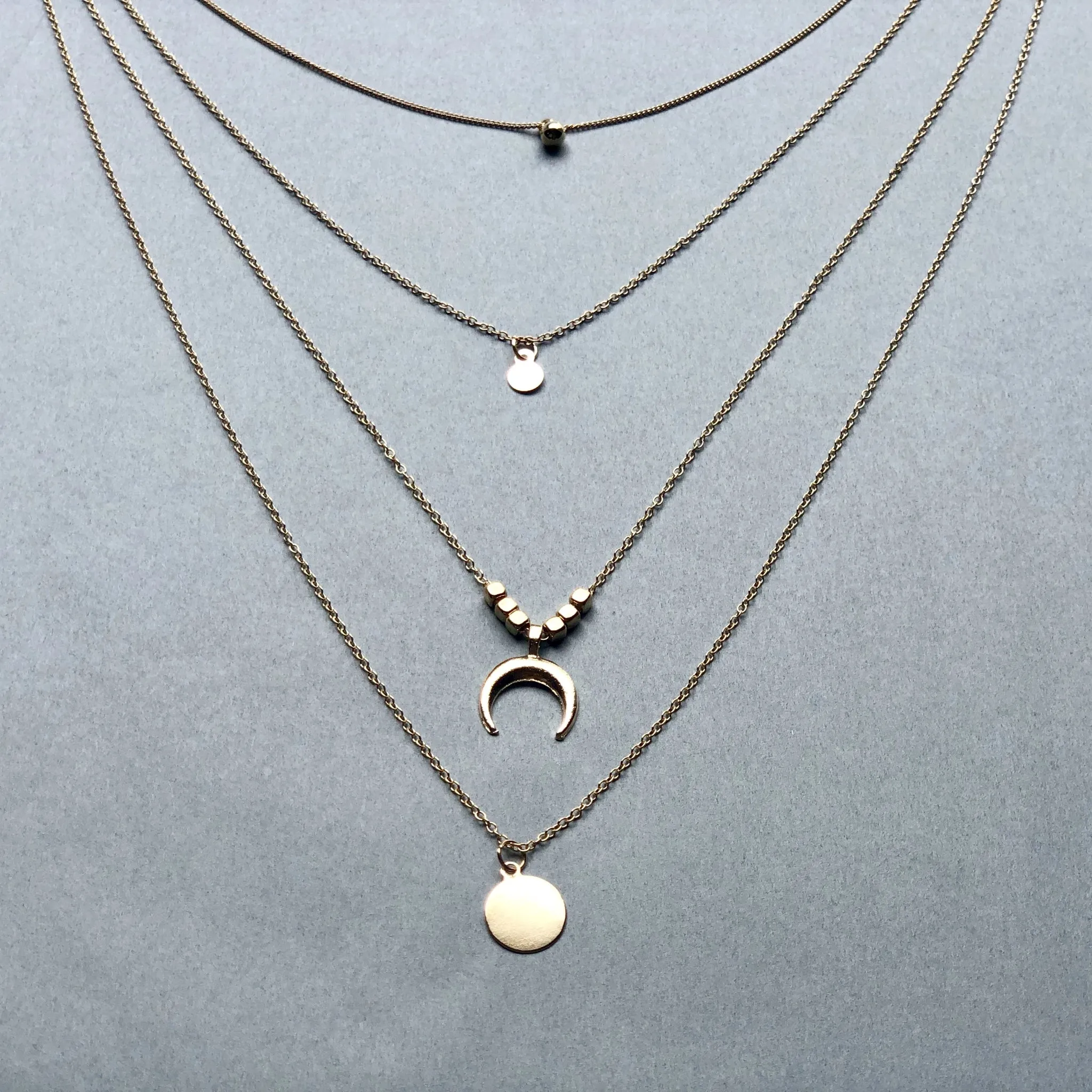 Multi-Layer Crescent Necklace