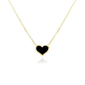 Onyx Single Heart Necklace