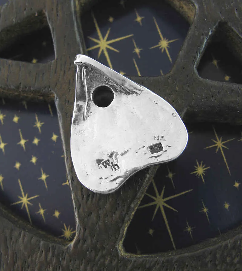 Ouija Planchette Pendant With Crescent Moons and Eye, 100% Handmade