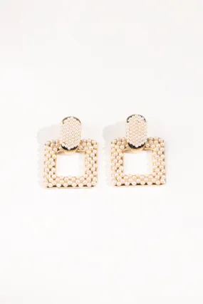 PEARL SQUARE SHAPE EARRING