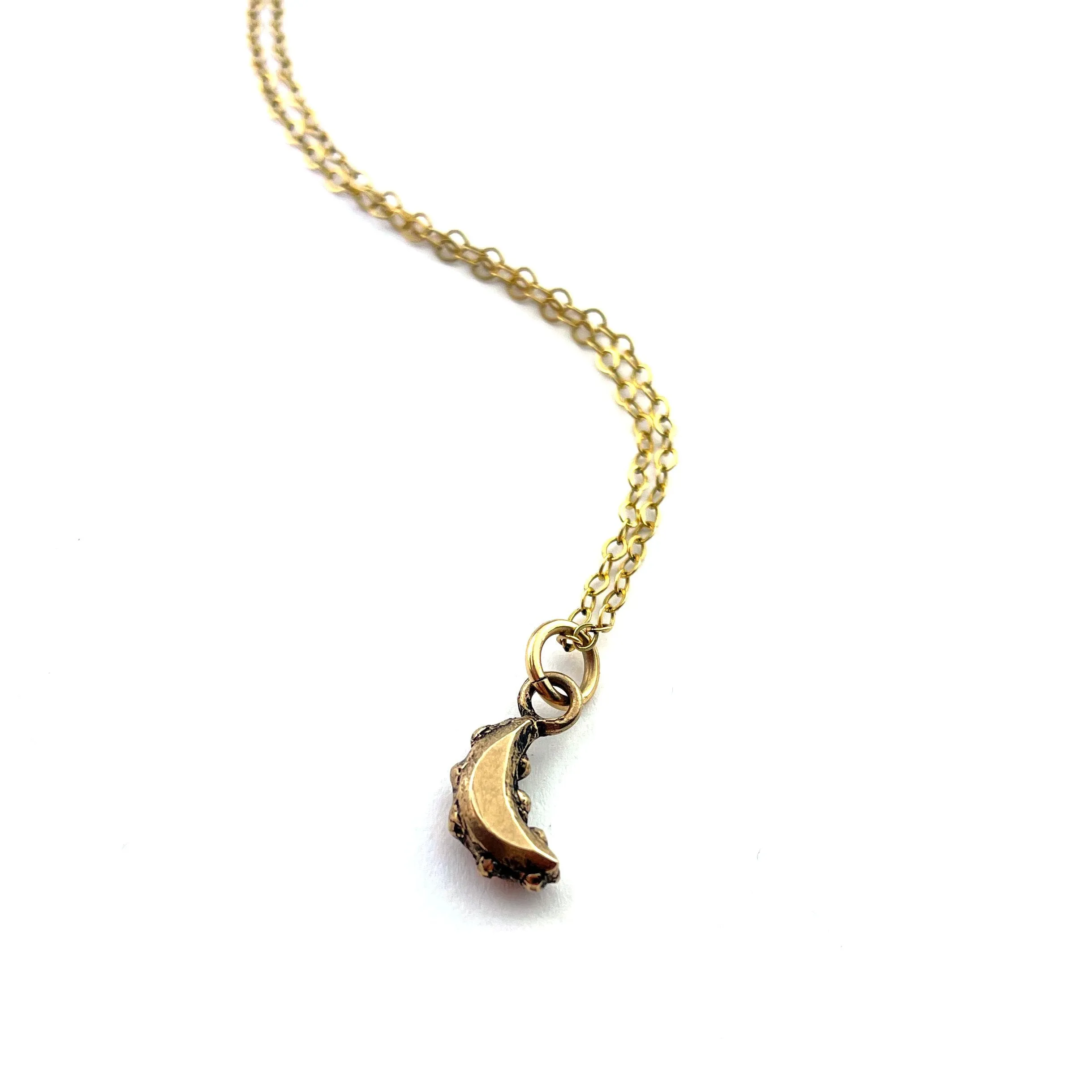 Petite CRESCENT MOON Necklace - Bronze