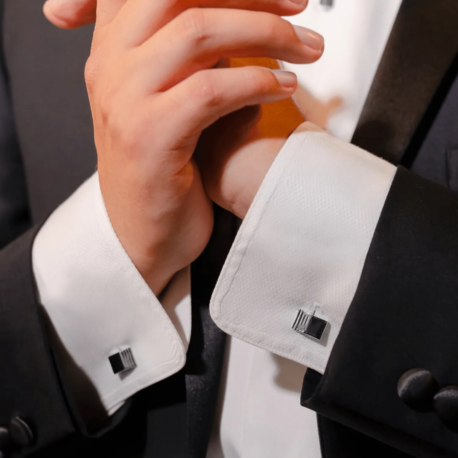 platinum layered square cufflinks