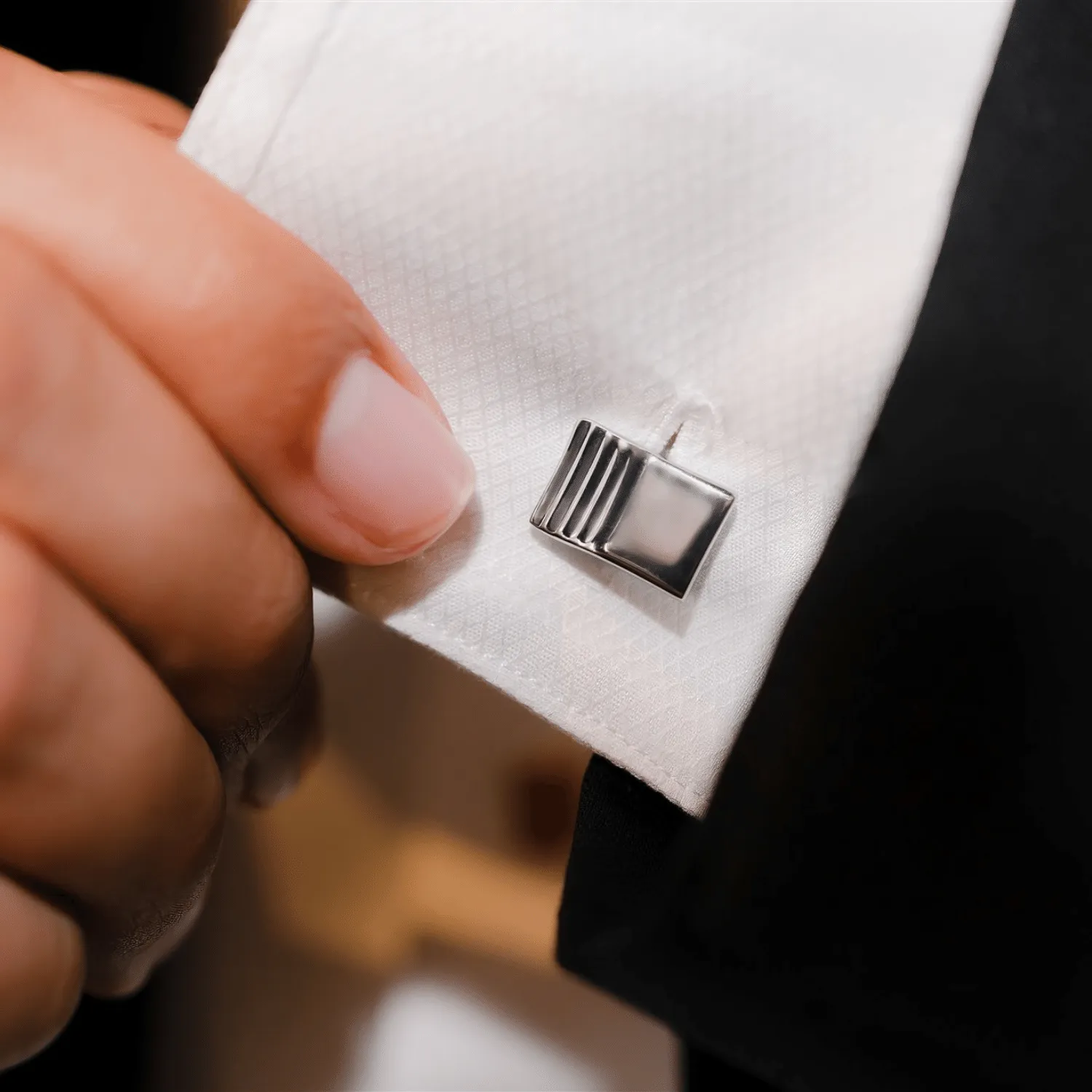 platinum layered square cufflinks