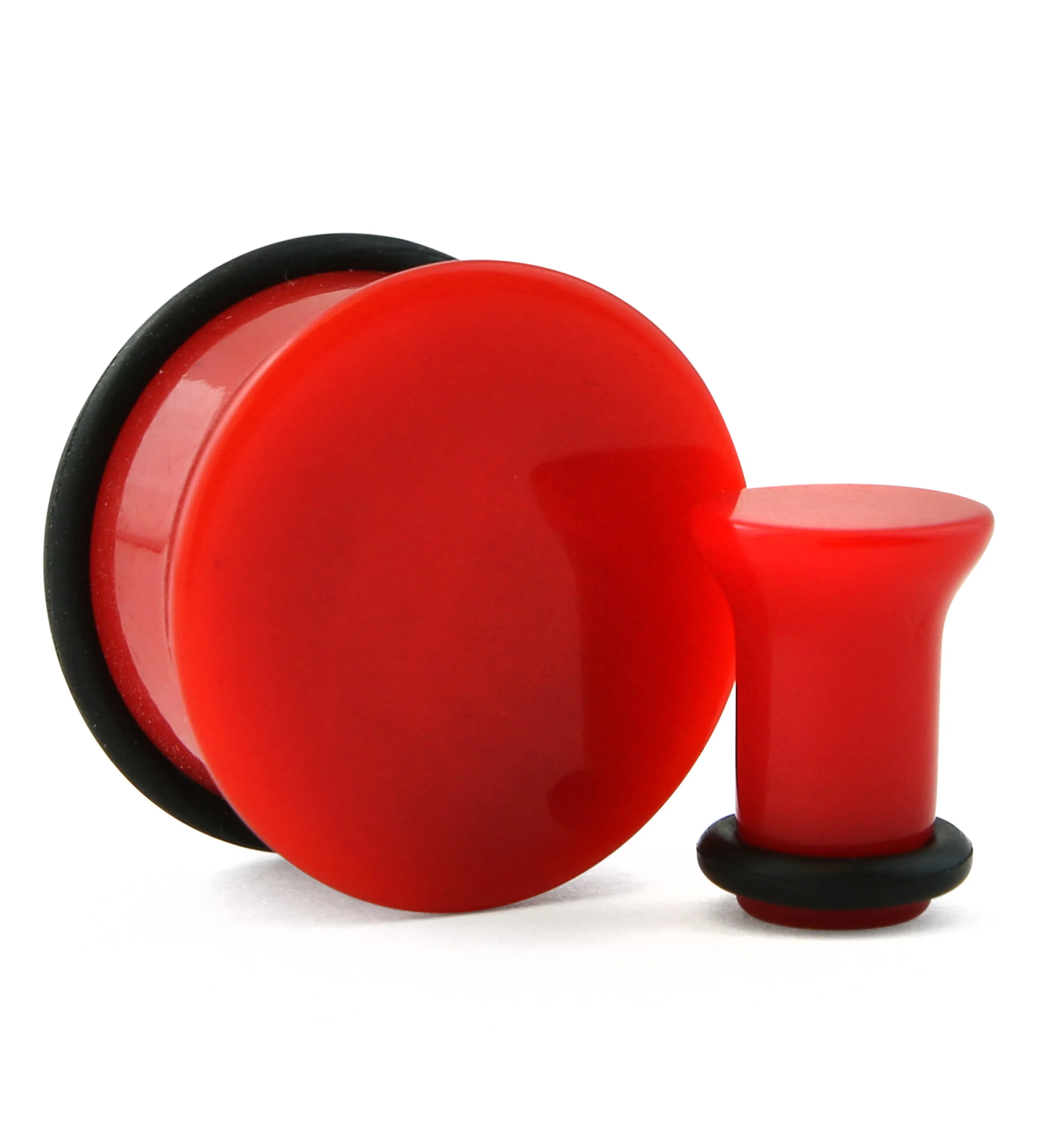 Red Single Flare Acrylic Plugs