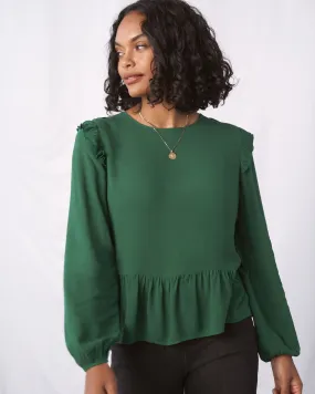 Ruffle Shoulder Blouse