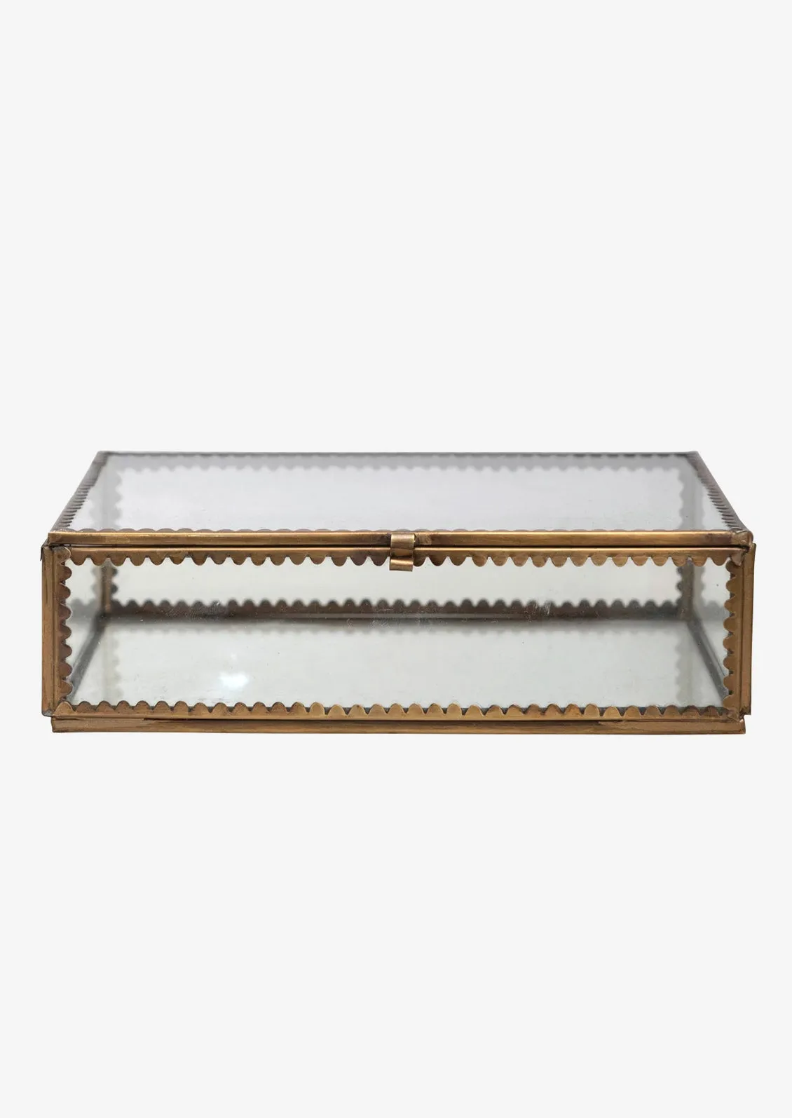 Scalloped Brass Glass Box