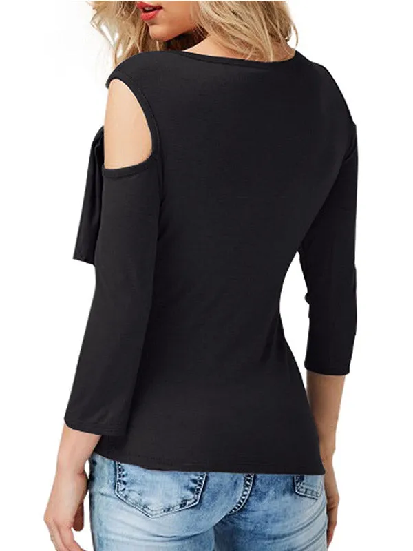 Sexy Cold Shoulder Irregular Top