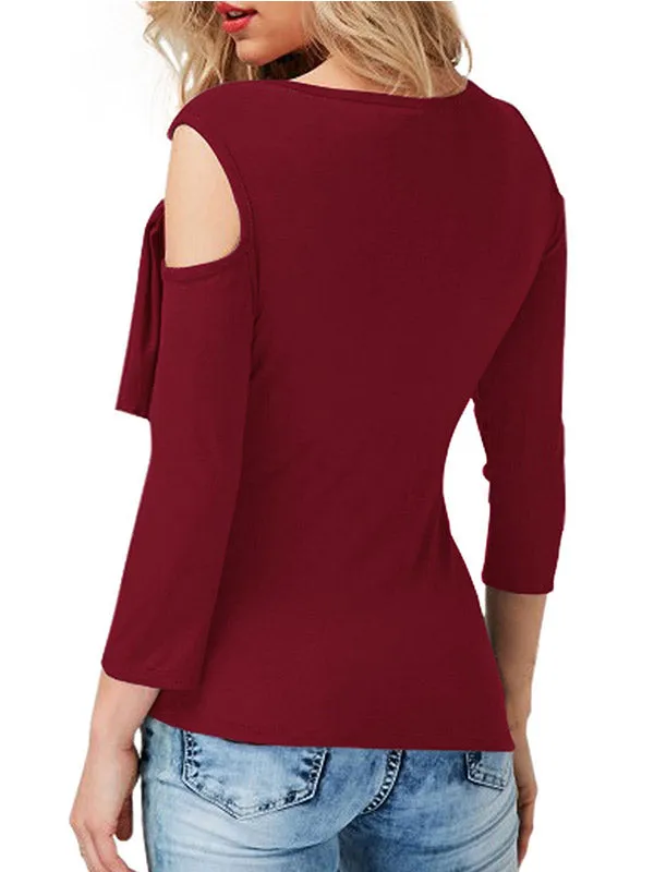 Sexy Cold Shoulder Irregular Top