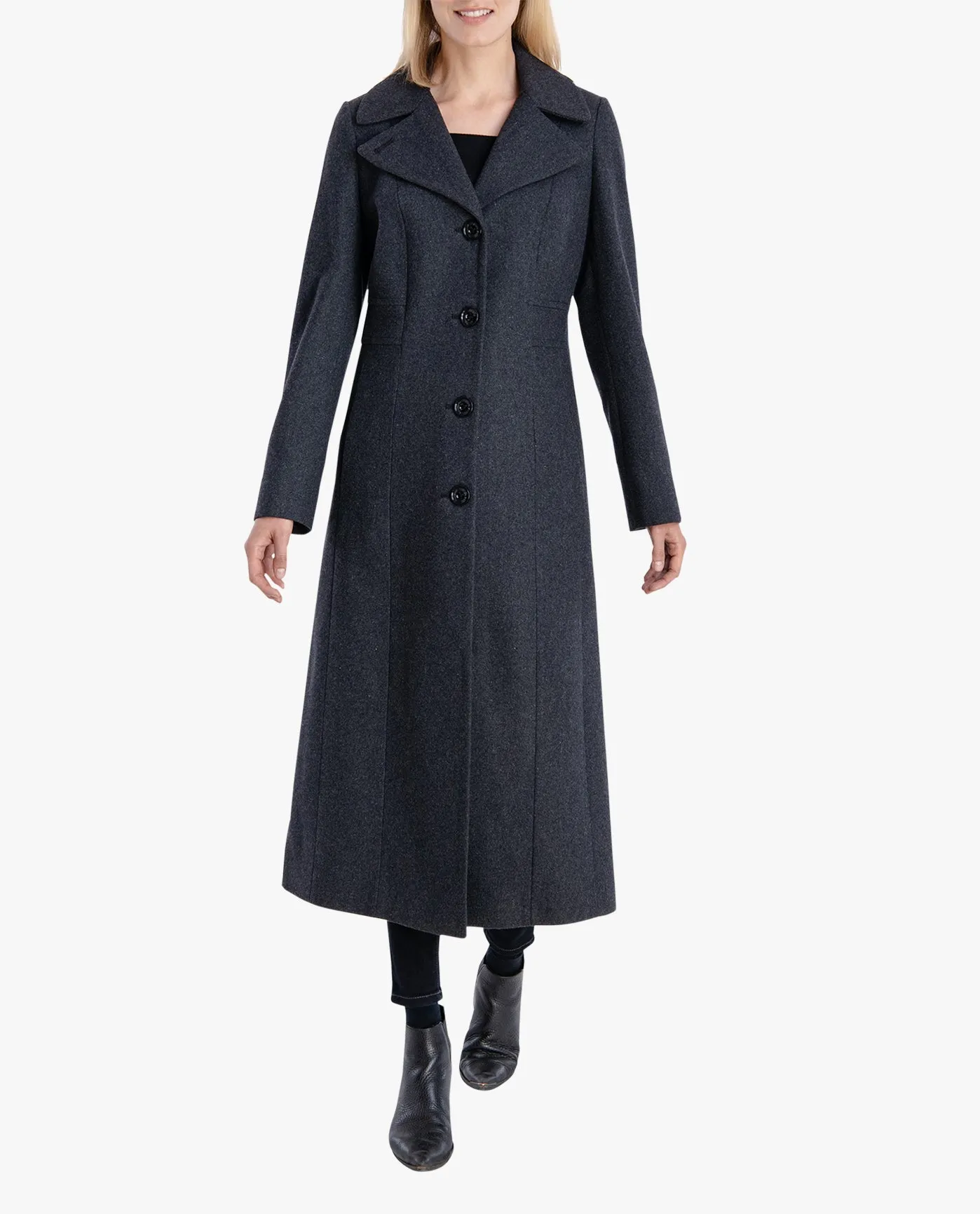 SINGLE BREASTED MAXI PEACOAT