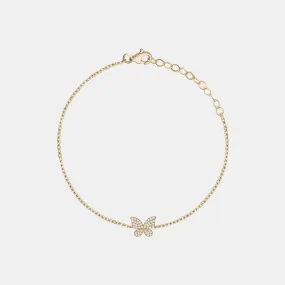 Single Diamond Butterfly Bracelet