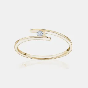 Single Diamond Wrap Ring