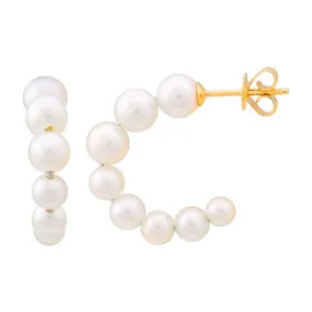 Small Graduated Pearl Hoops