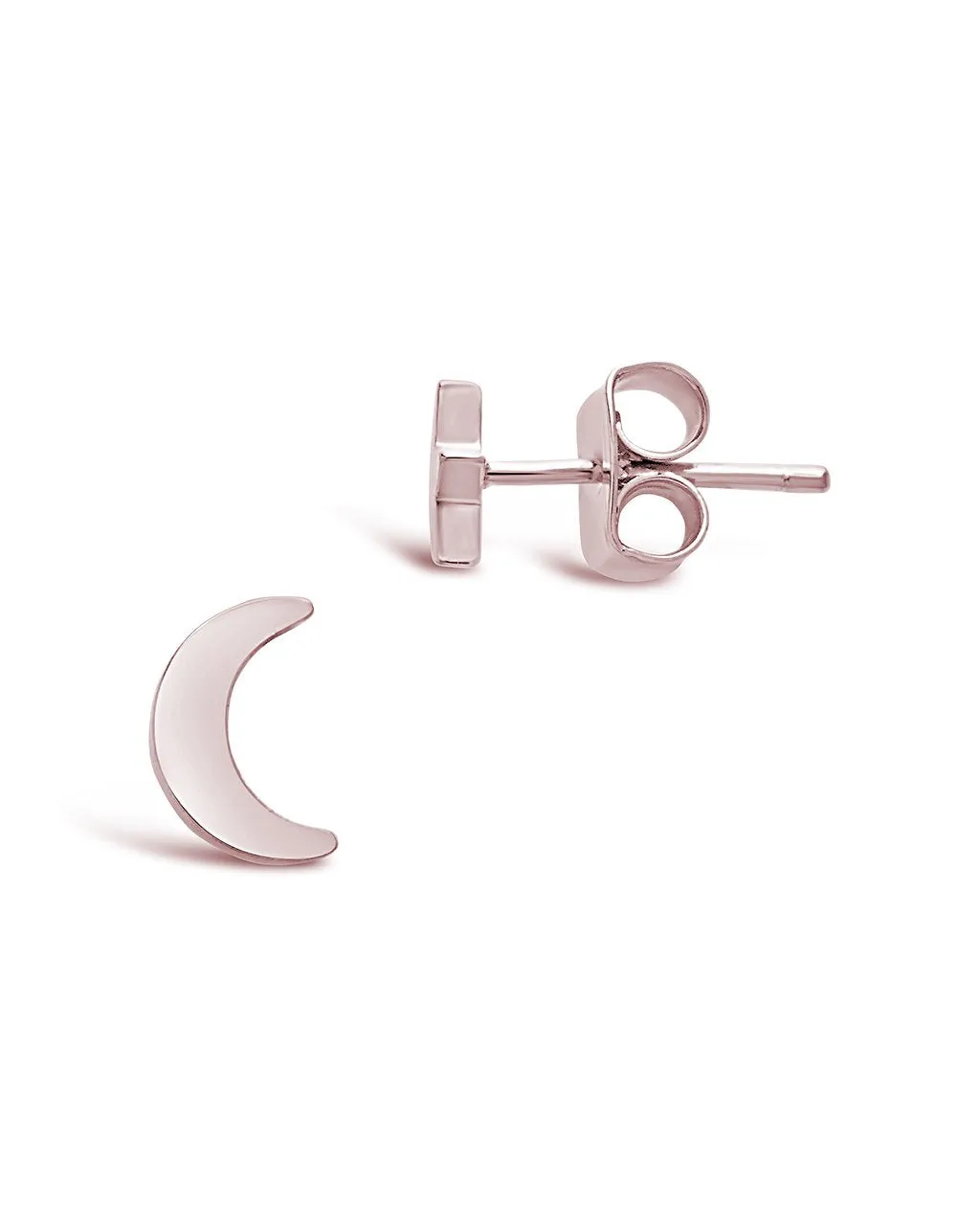 Sterling Silver Crescent & Star Asymmetrical Studs by Sterling Forever