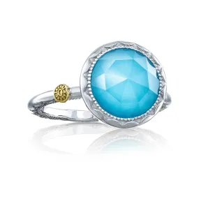 TACORI Crescent Bezel Ring featuring Clear Quartz over Neolite Turquoise Ref# SR22205