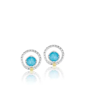 TACORI Silver Bloom Gem Studs featuring Neo-Turquoise Ref# SE14005