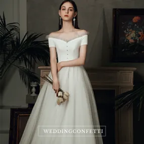 The Bridget Wedding Bridal Off Shoulder Gown (Available in Midi and Maxi)