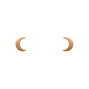 Tiny Charm Post Earrings - Crescent Moon