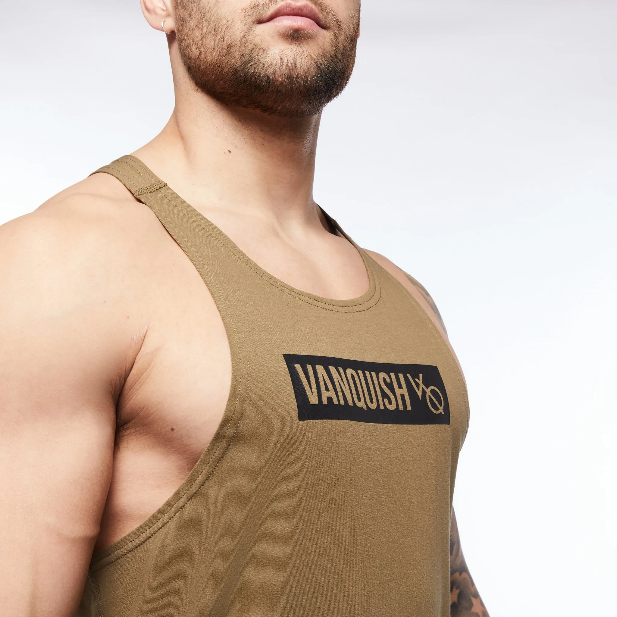 Vanquish Box Logo Olive Tank