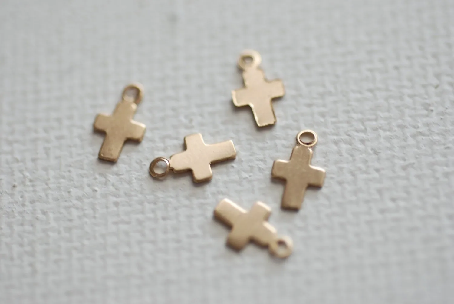 Wholesale 5pcs Tiny Cross Charm, 14k Gold Filled Cross, Gold Crosses, Flat Gold Cross Charm, Gold Fill Cross, Beads,  Gold charms, 172