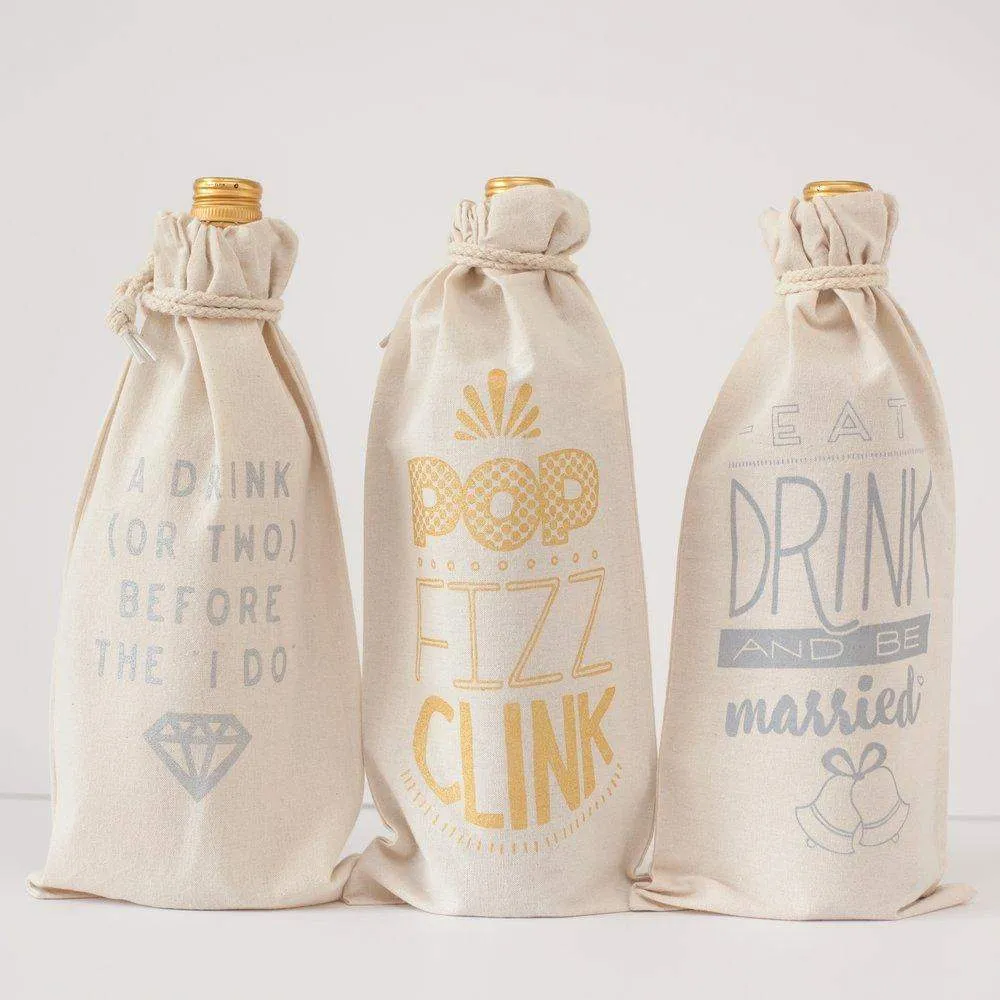 wine gift bag, congratulations gift, celebration gift, pop fizz clink wedding gift idea