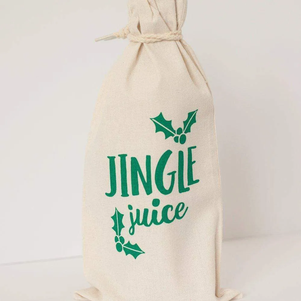 wine gift bag, funny holiday gift idea, jingle juice gift bag