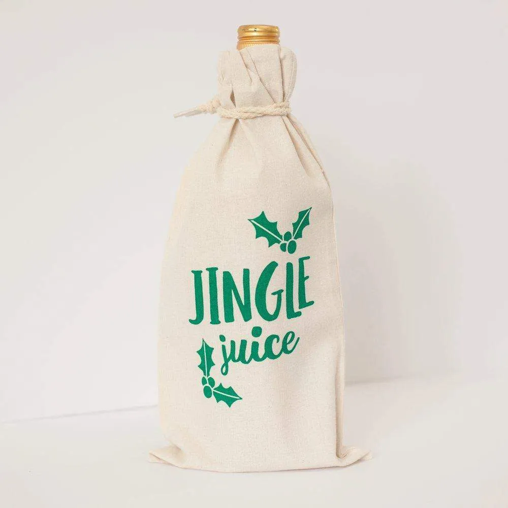 wine gift bag, funny holiday gift idea, jingle juice gift bag