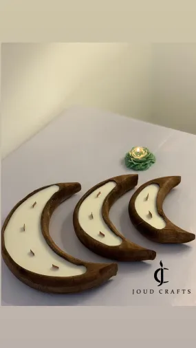 Wooden Crescent Candle