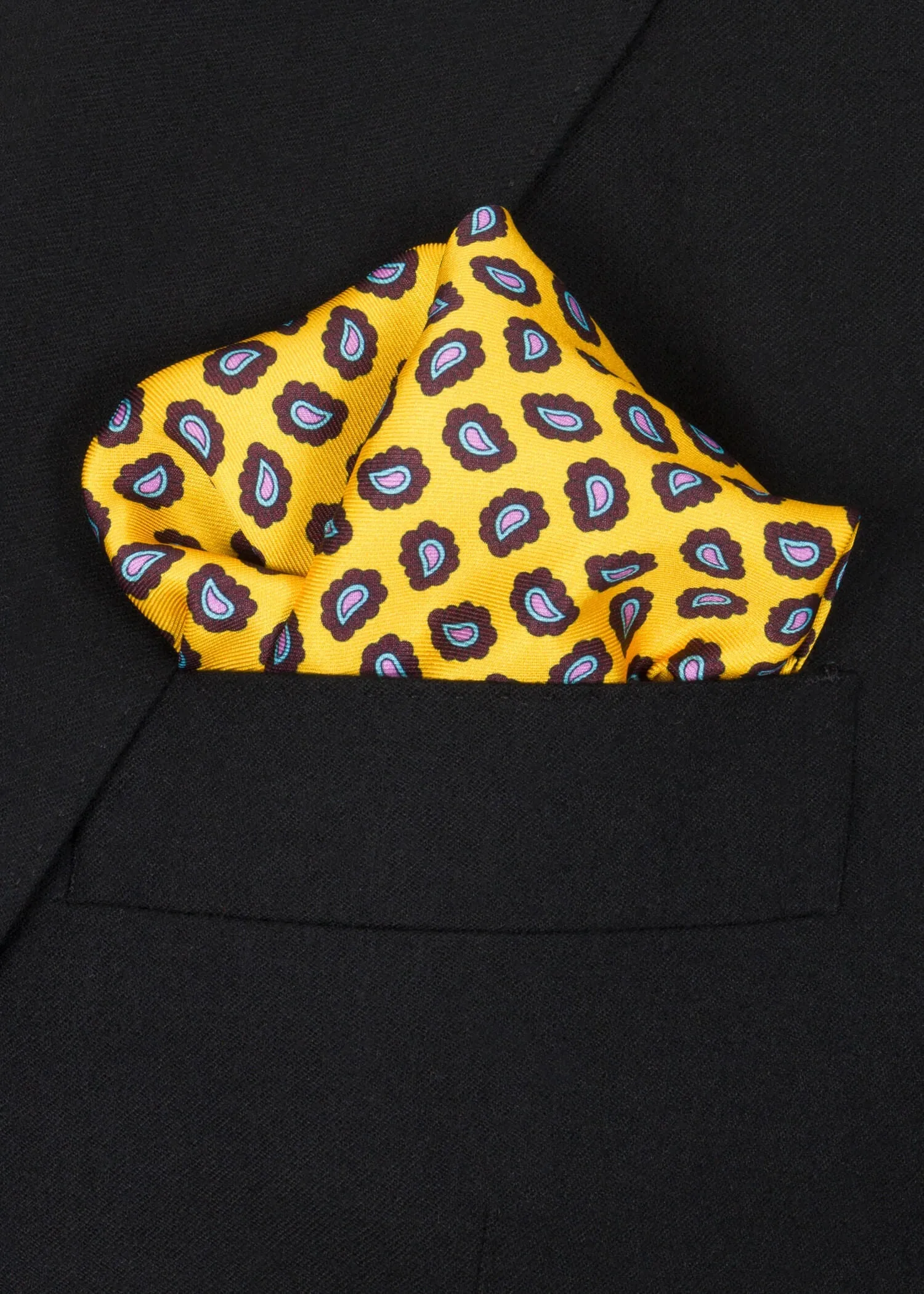 Yellow Brown Pocket Square